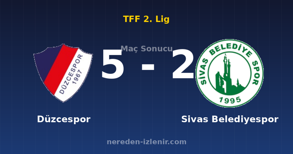 Düzcespor 5-2 Sivas Belediyespor