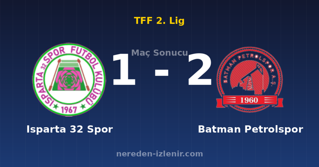 Isparta 32 Spor 1-2 Batman Petrolspor