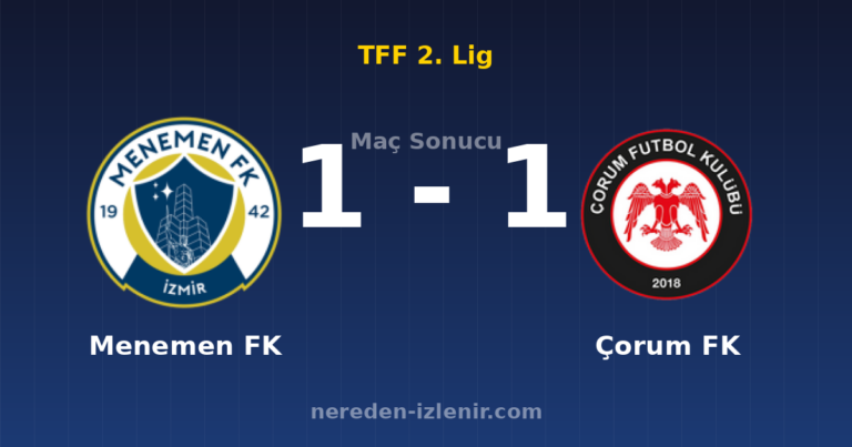 Menemen FK 1-1 Çorum FK