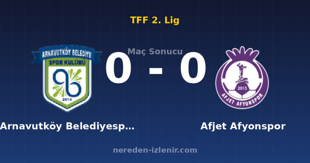 Arnavutköy Belediyespor 0-0 Afjet Afyonspor
