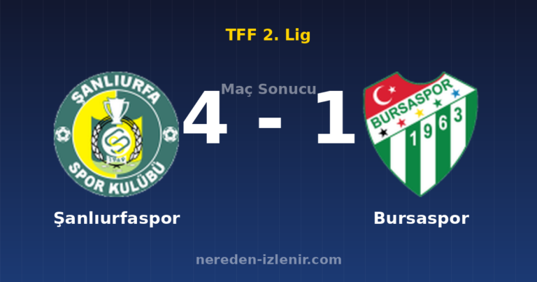 Şanlıurfaspor 4-1 Bursaspor
