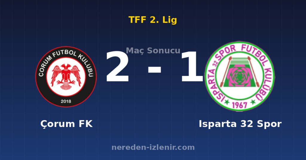Çorum FK 2-1 Isparta 32 Spor