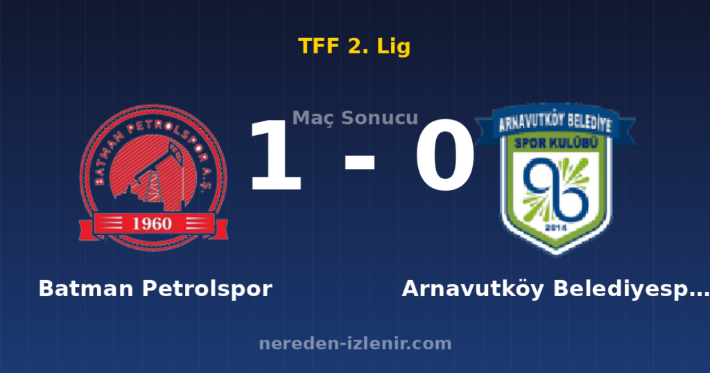 Batman Petrolspor 1-0 Arnavutköy Belediyespor