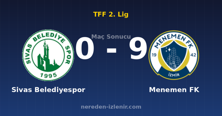Sivas Belediyespor 0-9 Menemen FK