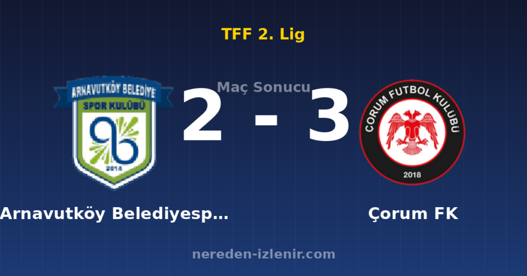 Arnavutköy Belediyespor 2-3 Çorum FK