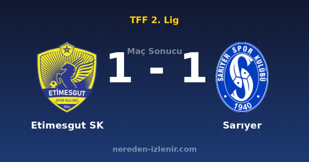 Etimesgut SK 1-1 Sarıyer