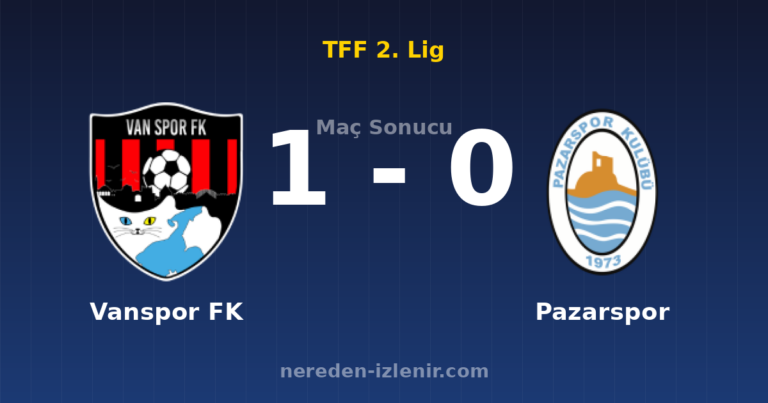 Vanspor FK 1-0 Pazarspor