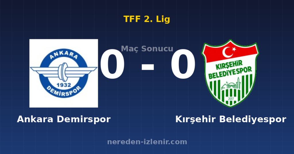 Ankara Demirspor 0-0 Kırşehir Belediyespor
