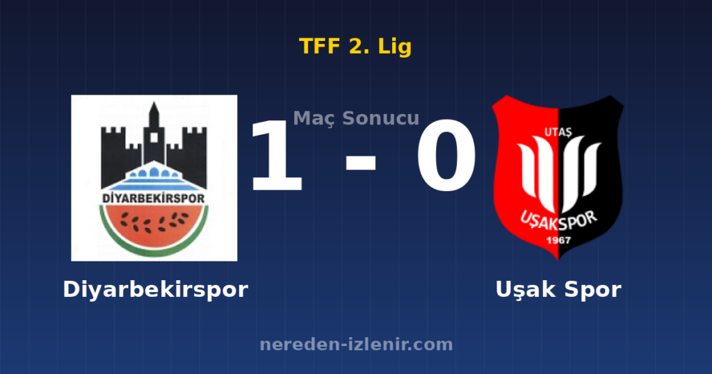 Diyarbekirspor 1-0 Uşak Spor