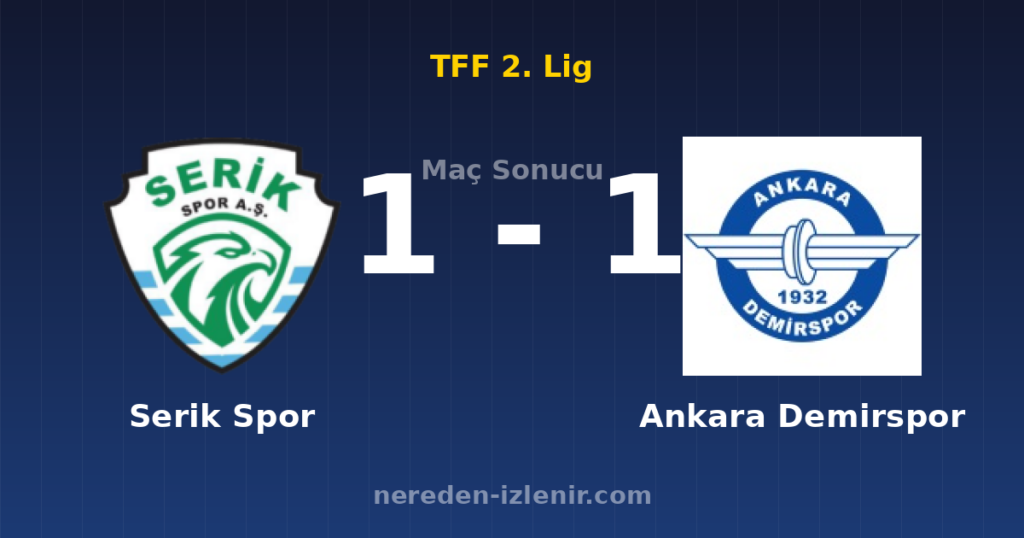 Serik Spor 1-1 Ankara Demirspor