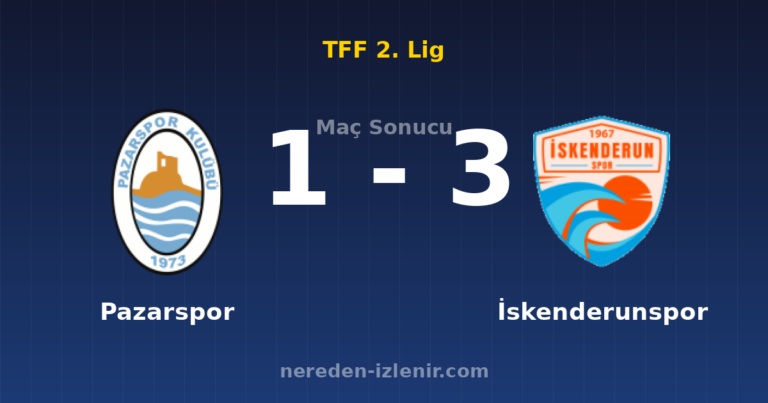 Pazarspor 1-3 İskenderunspor