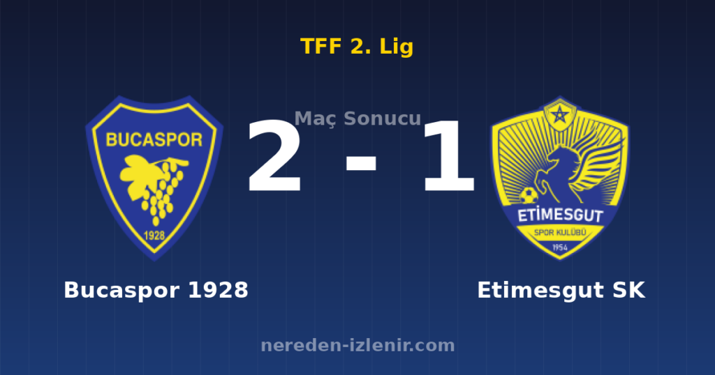 Bucaspor 1928 2-1 Etimesgut SK