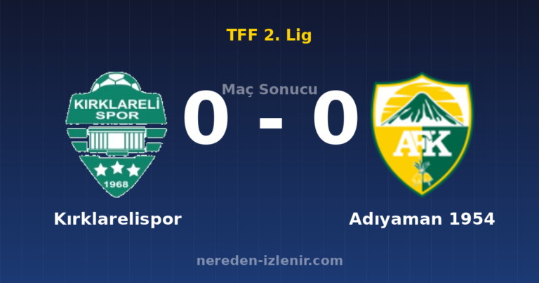 Kırklarelispor 0-0 Adıyaman 1954