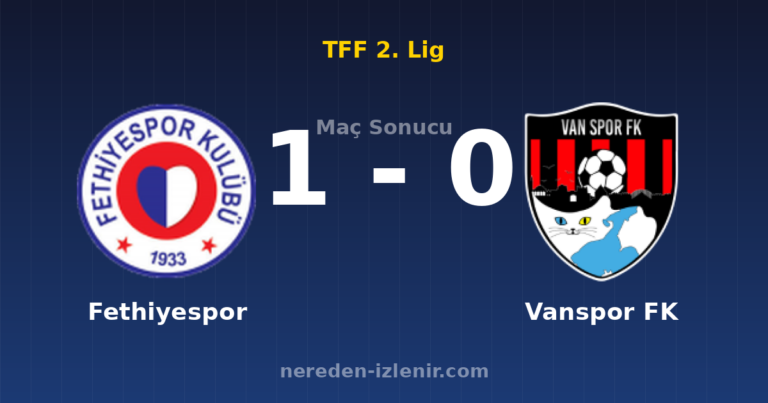 Fethiyespor 1-0 Vanspor FK