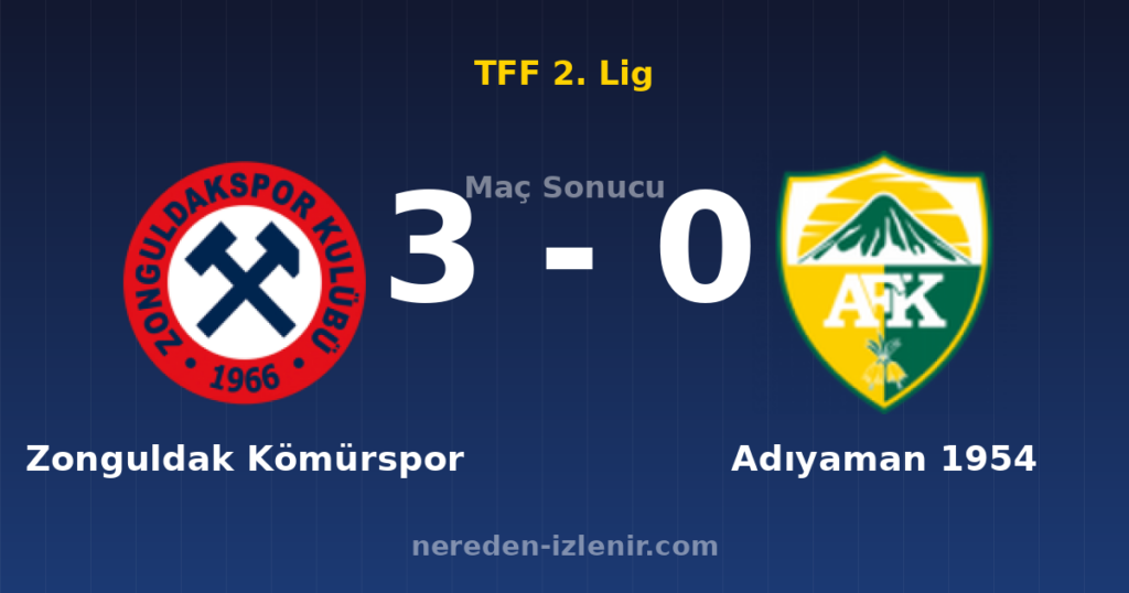 Zonguldak Kömürspor 3-0 Adıyaman 1954