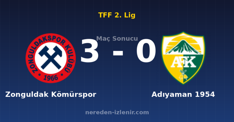 Zonguldak Kömürspor 3-0 Adıyaman 1954