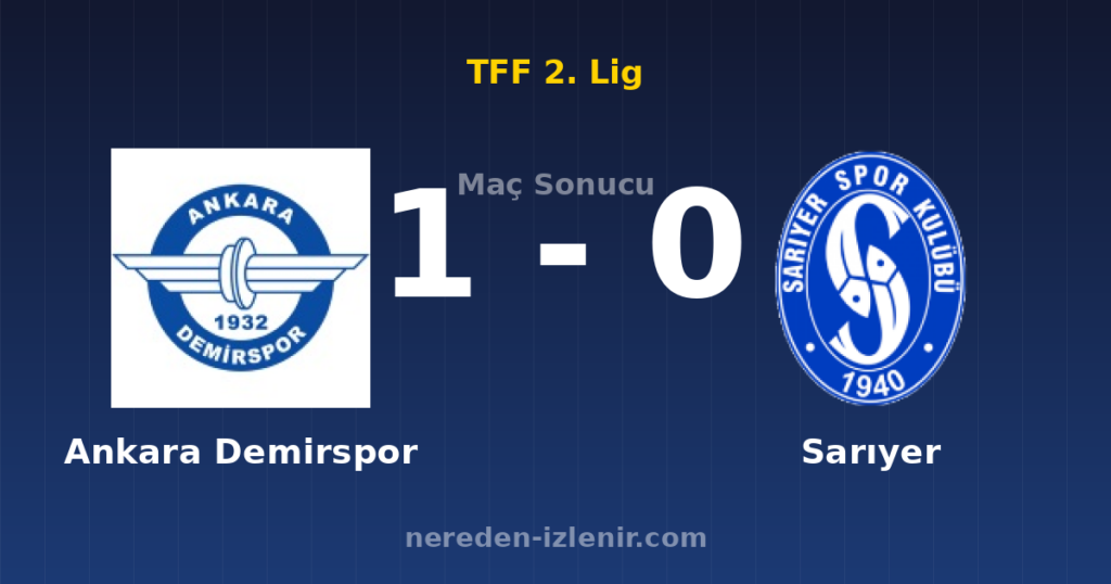 Ankara Demirspor 1-0 Sarıyer