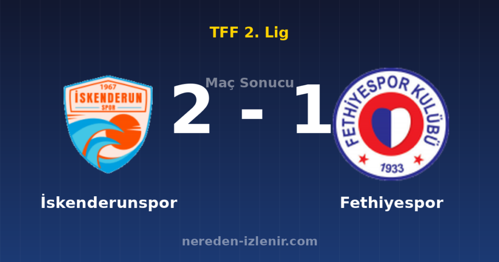 İskenderunspor 2-1 Fethiyespor