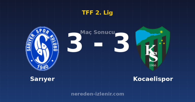 Sarıyer 3-3 Kocaelispor
