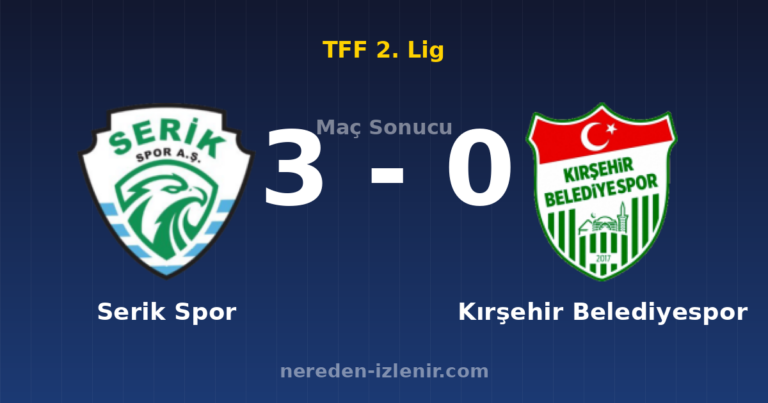 Serik Spor 3-0 Kırşehir Belediyespor