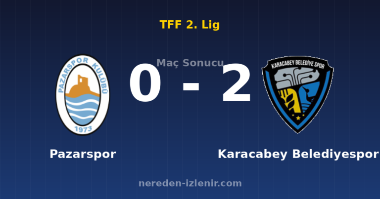 Pazarspor 0-2 Karacabey Belediyespor