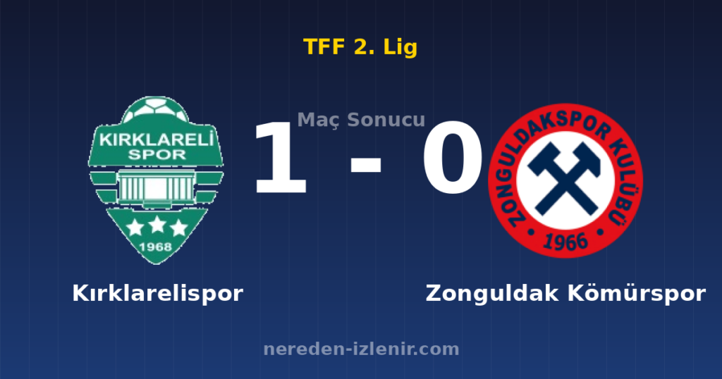 Kırklarelispor 1-0 Zonguldak Kömürspor
