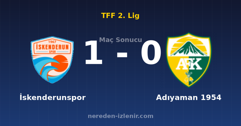İskenderunspor 1-0 Adıyaman 1954