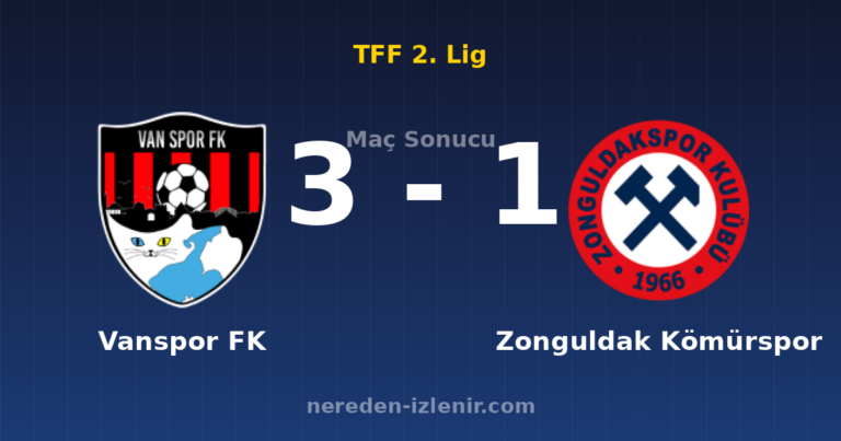 Vanspor FK 3-1 Zonguldak Kömürspor