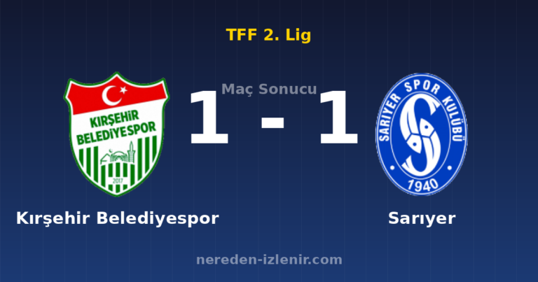 Kırşehir Belediyespor 1-1 Sarıyer