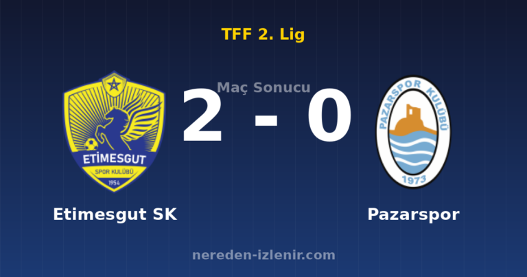Etimesgut SK 2-0 Pazarspor