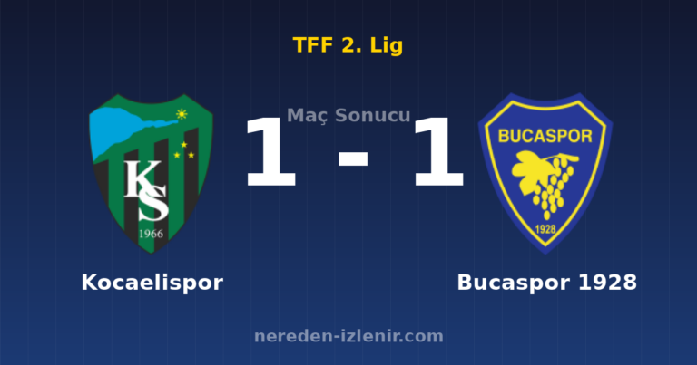 Kocaelispor 1-1 Bucaspor 1928