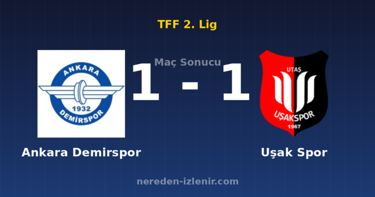 Ankara Demirspor 1-1 Uşak Spor