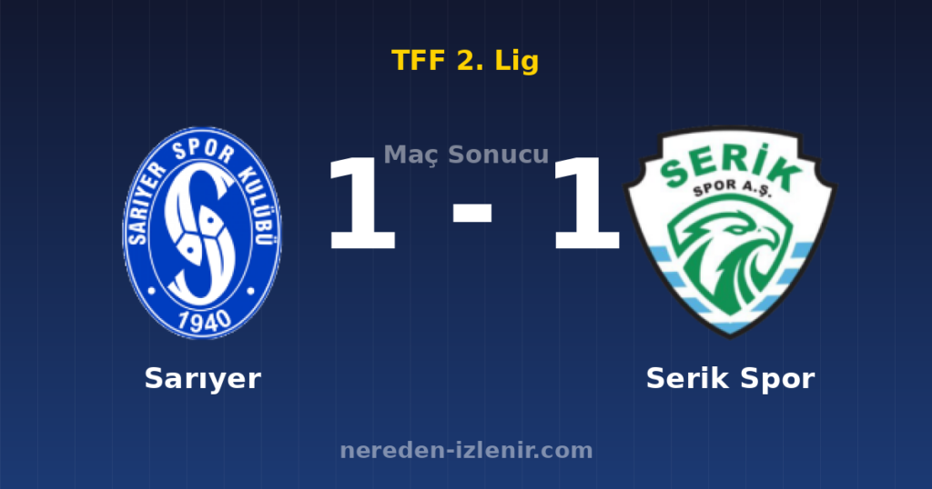Sarıyer 1-1 Serik Spor