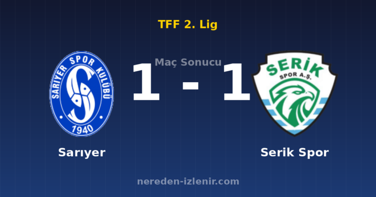 Sarıyer 1-1 Serik Spor