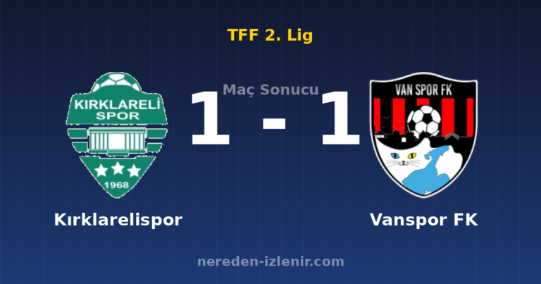 Kırklarelispor 1-1 Vanspor FK