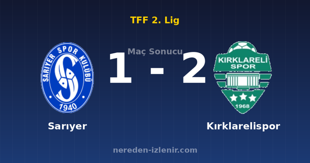 Sarıyer 1-2 Kırklarelispor