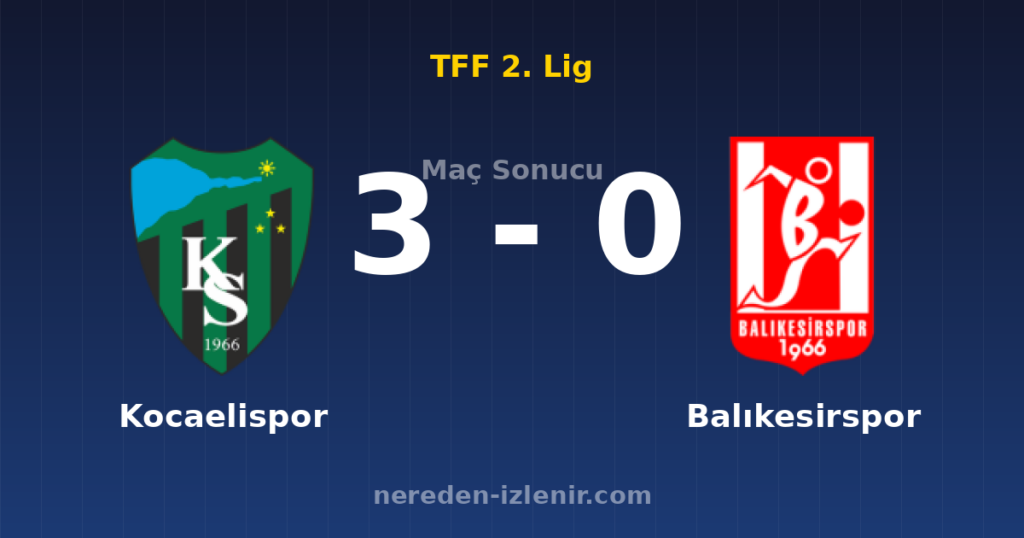 Kocaelispor 3-0 Balıkesirspor