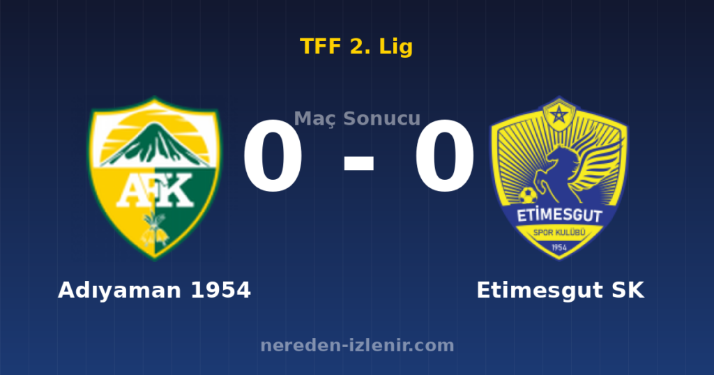 Adıyaman 1954 0-0 Etimesgut SK