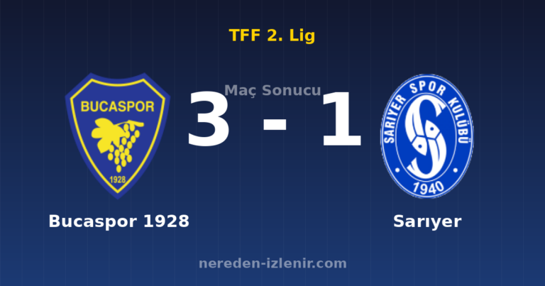 Bucaspor 1928 3-1 Sarıyer