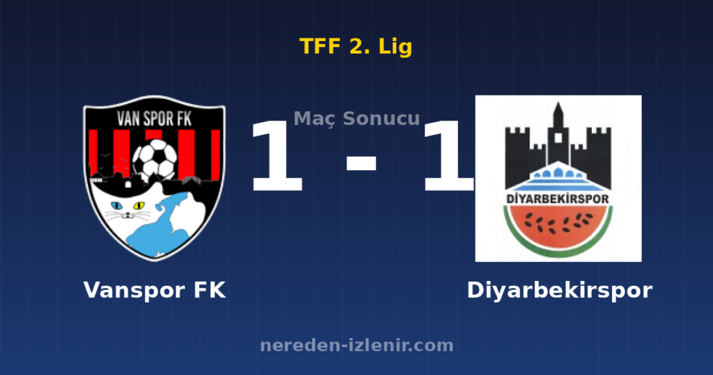 Vanspor FK 1-1 Diyarbekirspor