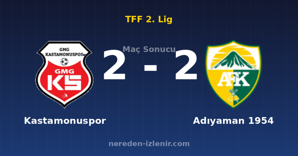 Kastamonuspor 2-2 Adıyaman 1954