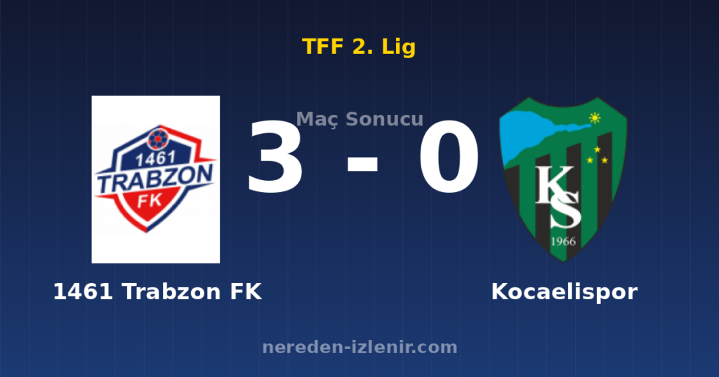 1461 Trabzon FK 3-0 Kocaelispor
