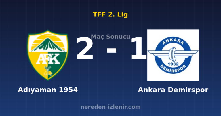 Adıyaman 1954 2-1 Ankara Demirspor