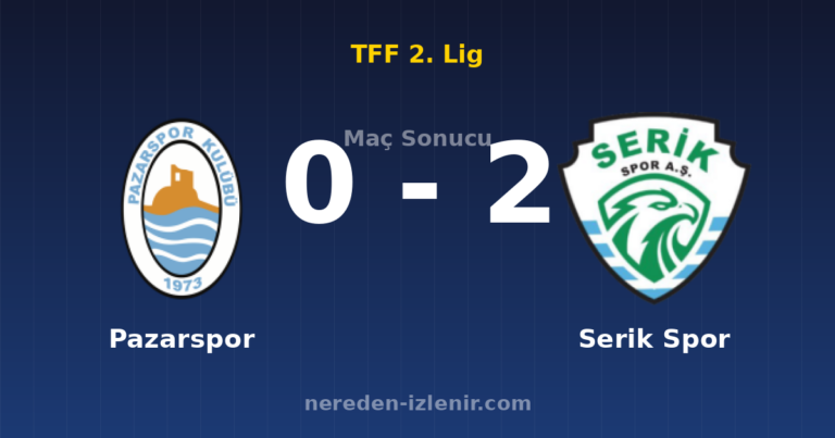 Pazarspor 0-2 Serik Spor