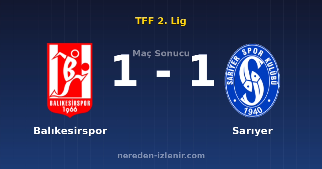 Balıkesirspor 1-1 Sarıyer
