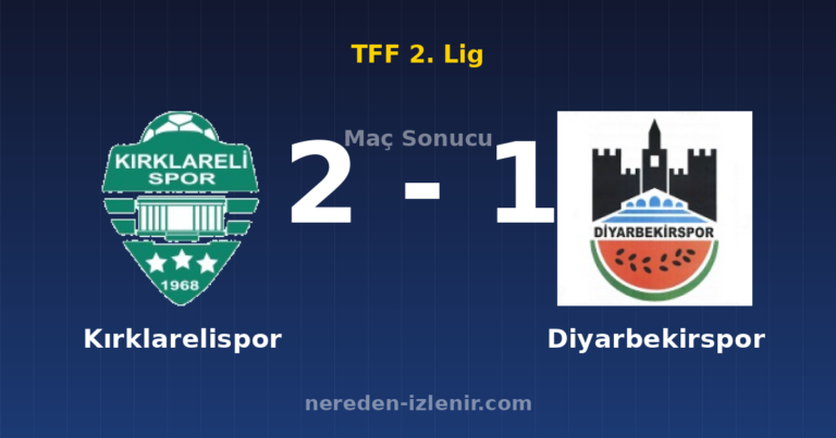 Kırklarelispor 2-1 Diyarbekirspor