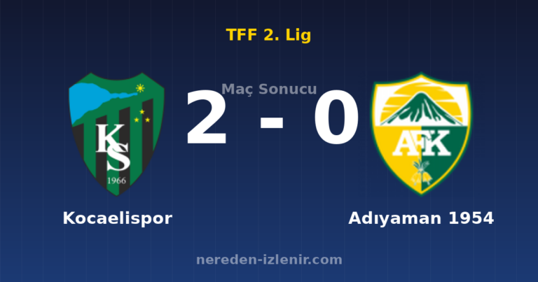 Kocaelispor 2-0 Adıyaman 1954