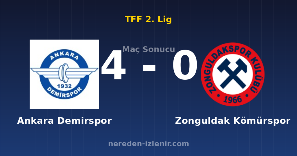 Ankara Demirspor 4-0 Zonguldak Kömürspor