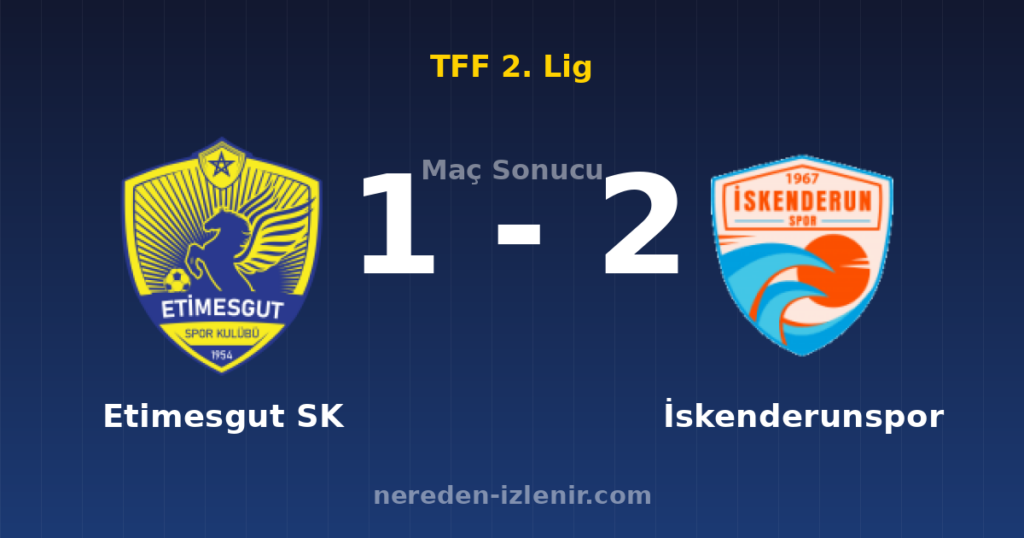 Etimesgut SK 1-2 İskenderunspor
