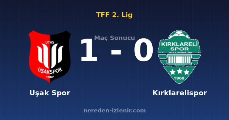 Uşak Spor 1-0 Kırklarelispor